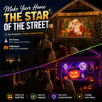 🎃🎄 2-in-1 Holiday Window Projector – 12 Animated Halloween & Christmas Movies