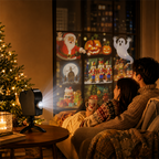 🎃🎄 2-in-1 Holiday Window Projector – 12 Animated Halloween & Christmas Movies