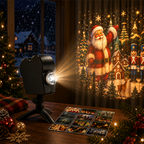 🎃🎄 2-in-1 Holiday Window Projector – 12 Animated Halloween & Christmas Movies